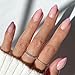 Glamnetic Press On Nails - Pink Macaron Spring Nails | Semi-Transparent Light Pink Pastel French Tip Short Almond Fake Nails in a Glossy Finish, Salon Quality | 15 Sizes - 30 Nail Kit - Image 2