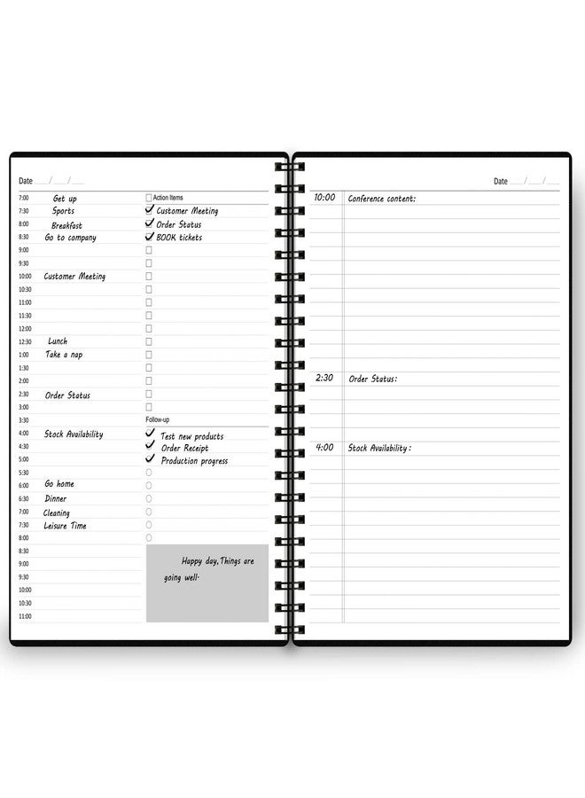 Tiankool Undated Daily Planner - Undated Planner with Hourly Schedules, Action Items and Follow-up, A4 Daily Organizer Notebook to Increase Productivity, Appointment Book for Time Management, 8.5 × 11 Inch - Image 3