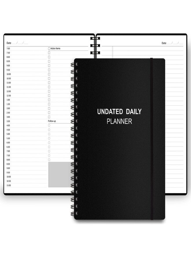 Tiankool Undated Daily Planner - Undated Planner with Hourly Schedules, Action Items and Follow-up, A4 Daily Organizer Notebook to Increase Productivity, Appointment Book for Time Management, 8.5 × 11 Inch - Image 1