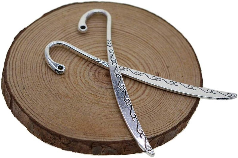 klarako 20x Silver Tone Classic Metal Hook Bookmark Bookmarks for Beading Book Marks Alloy Bookmakers for Books Women Kids Crafting DIY Jewelry Pendant - Image 4