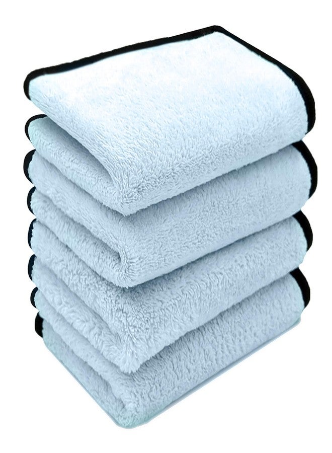 SOFTSPUN Microfiber Baby Hand & Face Wipes 280 GSM 20x30 Cms 4 Piece Towel Set Light Sky Blue! Super Soft & Comfortable for Newborn Baby and Kids Quick Drying Ultra Absorbent in Small Size. - Image 1