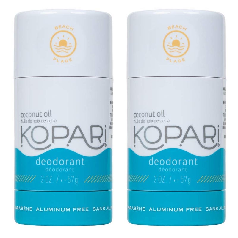 Kopari Kopari Aluminum Free Coconut Deodorant, Non Toxic & Clean Plant-Based, No Aluminum, Parabens or Baking Soda, Long Lasting Protection, Beach 2 Pack - Image 1