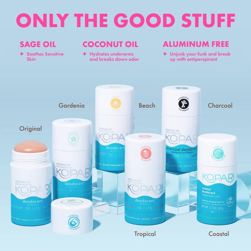 Kopari Kopari Aluminum Free Coconut Deodorant, Non Toxic & Clean Plant-Based, No Aluminum, Parabens or Baking Soda, Long Lasting Protection, Beach 2 Pack - Image 5