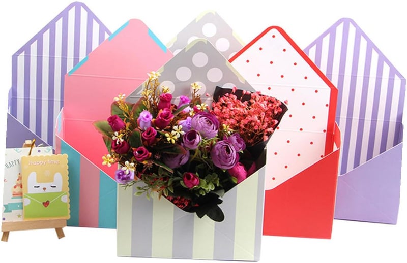 GALPADA Envelope Flower Box Set 5 Pcs Folding Flower Packing Boxes Bouquet Wrapper Paper for Packaging and Store Display - Image 5