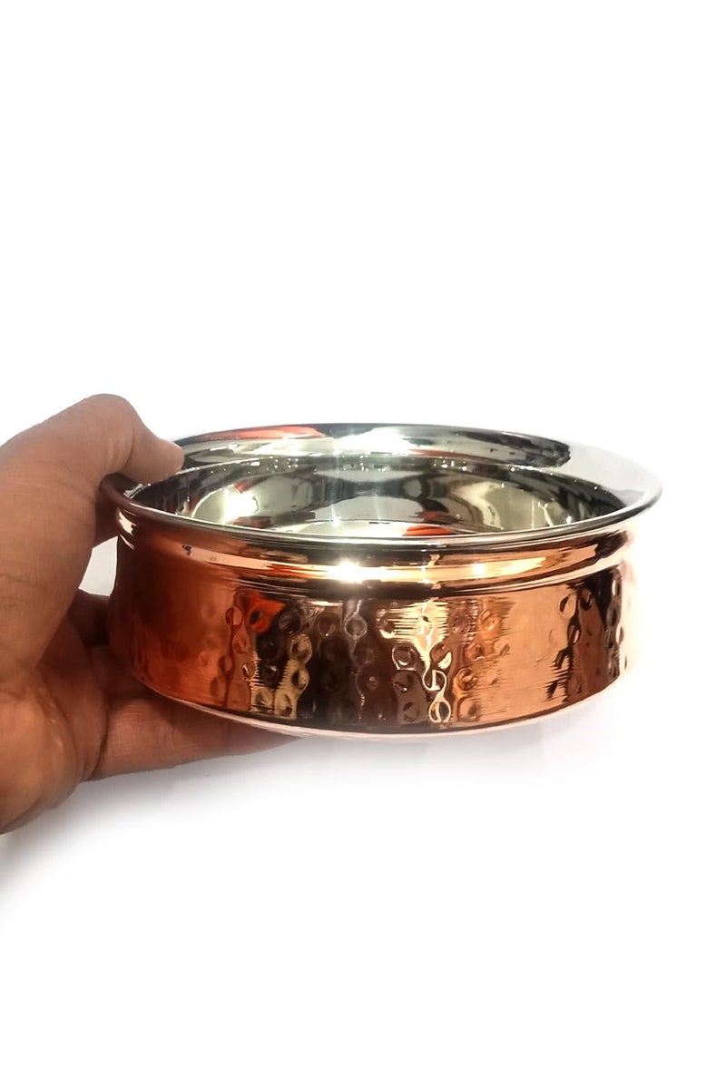 Export Quality Steel Copper Sauce Pot Handi Bowl – 500 ML | Traditional Indian Cookware  - Image 4