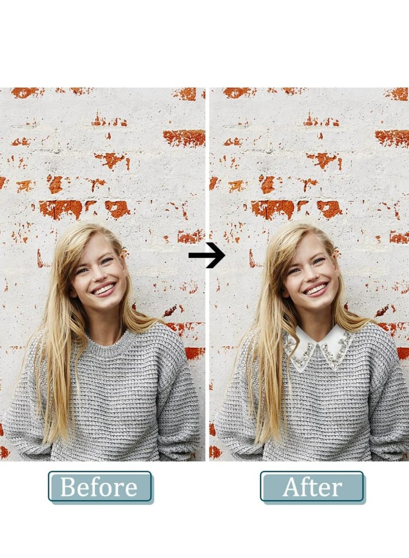 أوزيغالور 2 قطعة ياقات زائفة من حجر الراين، ياقات نصف قميص من الكريستال قابلة للفصل للنساء - Image 5