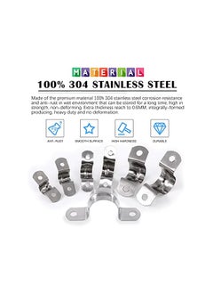 Glarks Glarks 85Pcs Pipe Strap Clamp Set M8 M10 M12 M14 M16 M20 M25 304 Stainless Steel Two Hole Strap Heavy Duty Rigid Pipe Strap U Bracket Tube Strap Assortment Kit For Pipe Tube Fixing  - Image 4