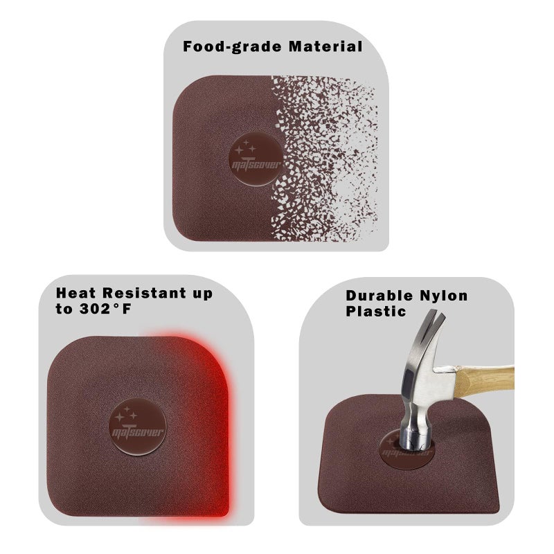 Matscover Pan Scraper  5 Pcs Pot Scraper Plastic  Pot Scraper Non Scratch For Cast Iron  Pot And Pan Cleaning  Sturdy Scraper Kitchen Tool - Image 5