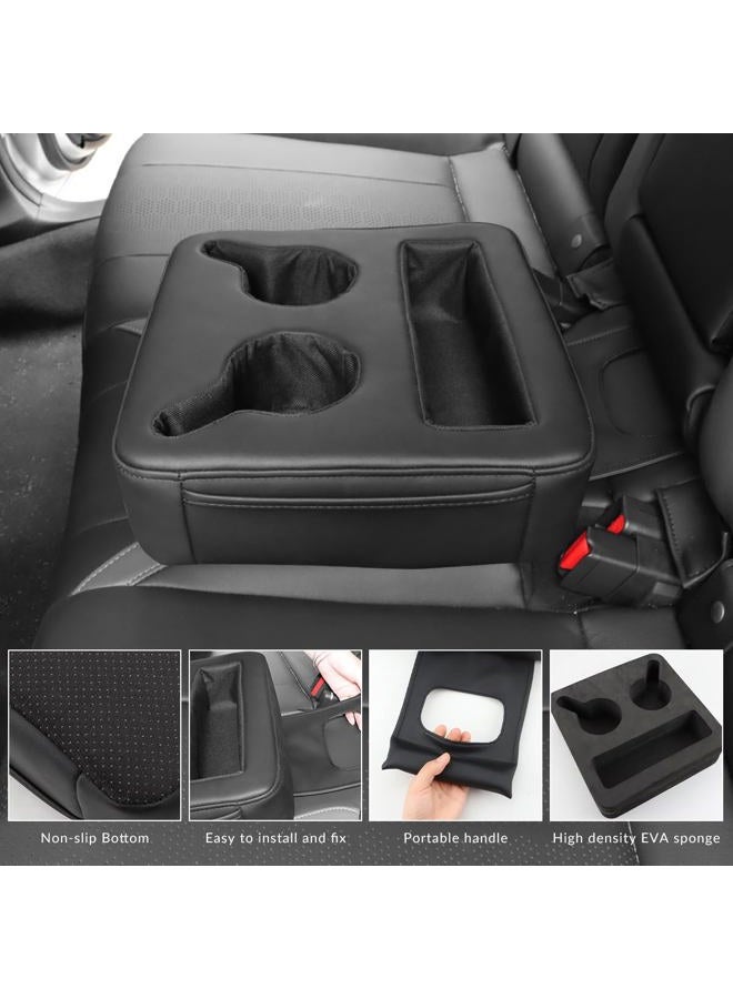 MARCHFA Car Seat Organizer - Black Universal Car Backseat Accessories with 2 Cup Holders - Image 4