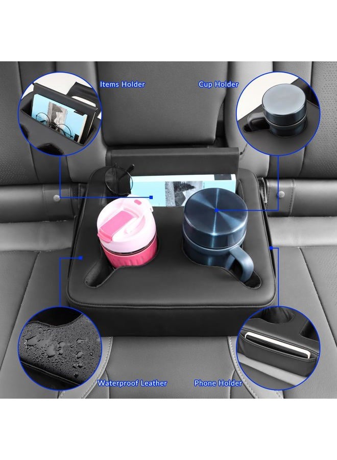 MARCHFA Car Seat Organizer - Black Universal Car Backseat Accessories with 2 Cup Holders - Image 3