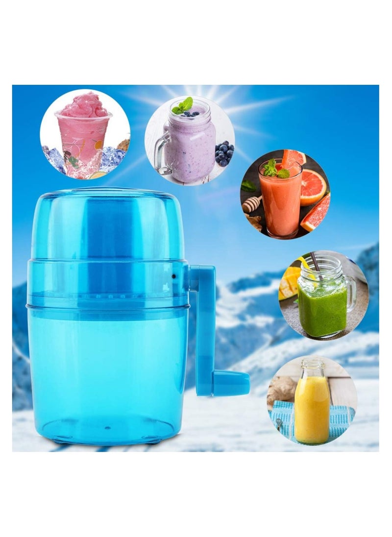 Eworld - Portable Manual Ice Shaver and Snow Cone Maker in Vibrant Blue, Ultimate Kitchen Tool for Making Refreshing Slushies and Snow Cones for Effortless Summer Coolness. - Image 1