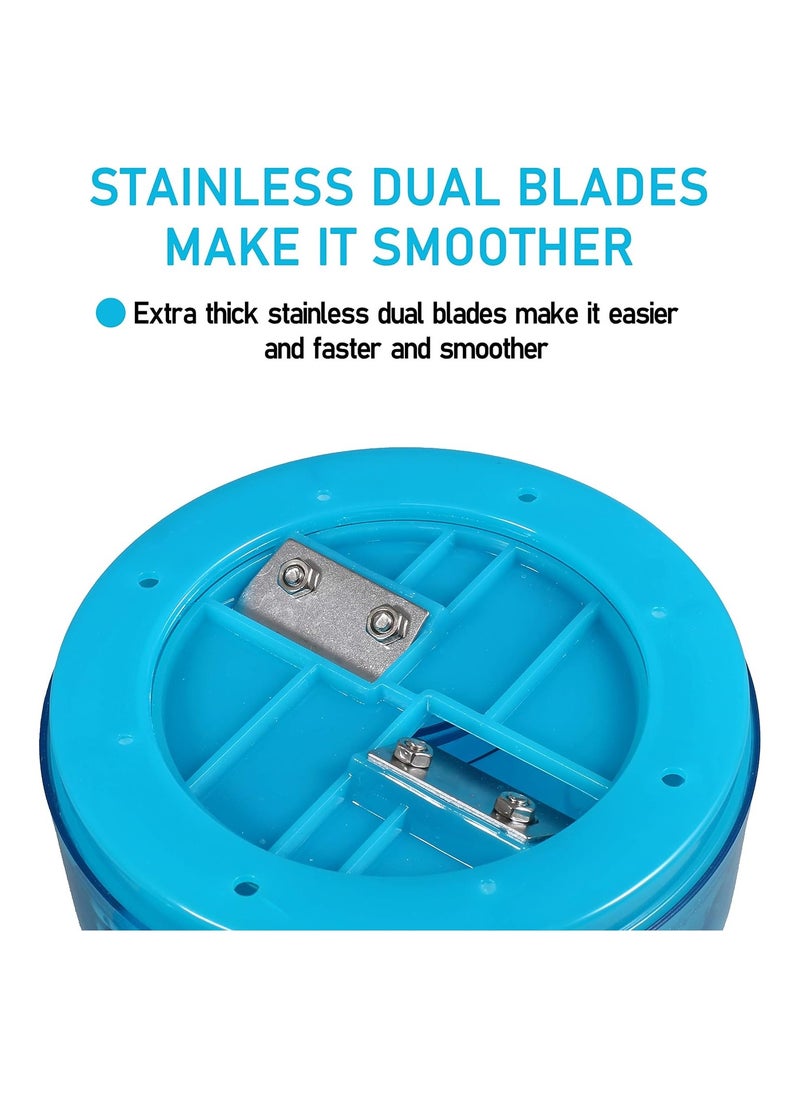Eworld - Portable Manual Ice Shaver and Snow Cone Maker in Vibrant Blue, Ultimate Kitchen Tool for Making Refreshing Slushies and Snow Cones for Effortless Summer Coolness. - Image 1