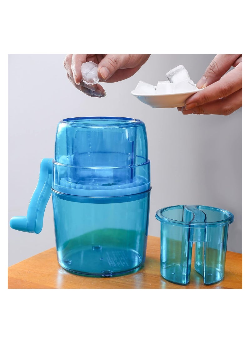 Eworld - Portable Manual Ice Shaver and Snow Cone Maker in Vibrant Blue, Ultimate Kitchen Tool for Making Refreshing Slushies and Snow Cones for Effortless Summer Coolness. - Image 1