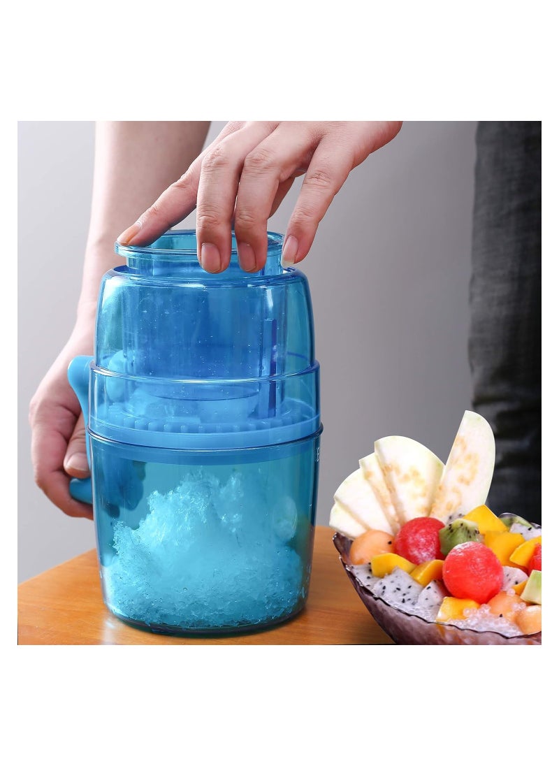 Eworld - Portable Manual Ice Shaver and Snow Cone Maker in Vibrant Blue, Ultimate Kitchen Tool for Making Refreshing Slushies and Snow Cones for Effortless Summer Coolness. - Image 1