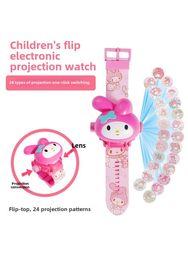 Sanrio 24 Figure Projection Doll Mask With Flip Electronic Watch Kulomi Star Dailu Meruti Gui Dog-Color:[Flagship Quality] Yugui Dog - Image 5