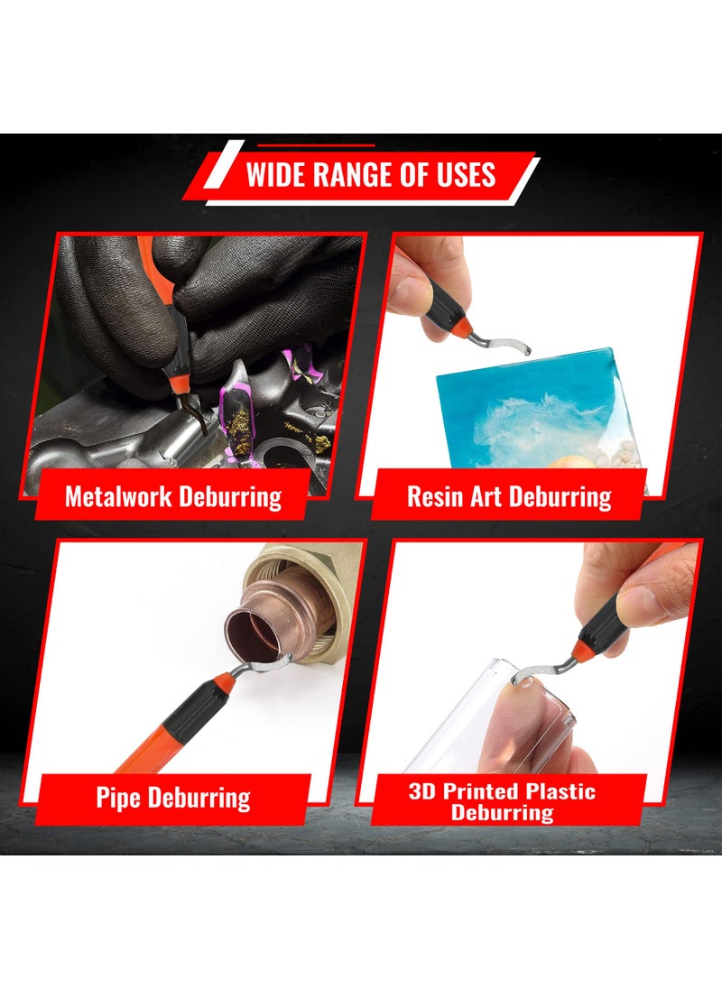 AFA Tooling Approved for Automotive AFA Tooling - Deburring Tool with 10 Extra High Speed Steel Swivel Blades - Works on Metal, Resin, PVC Pipes, Copper, Plastic and 3D Printed Edges - Plumbing & 3D Printing Burr Removal Reamer Tool  - Image 4