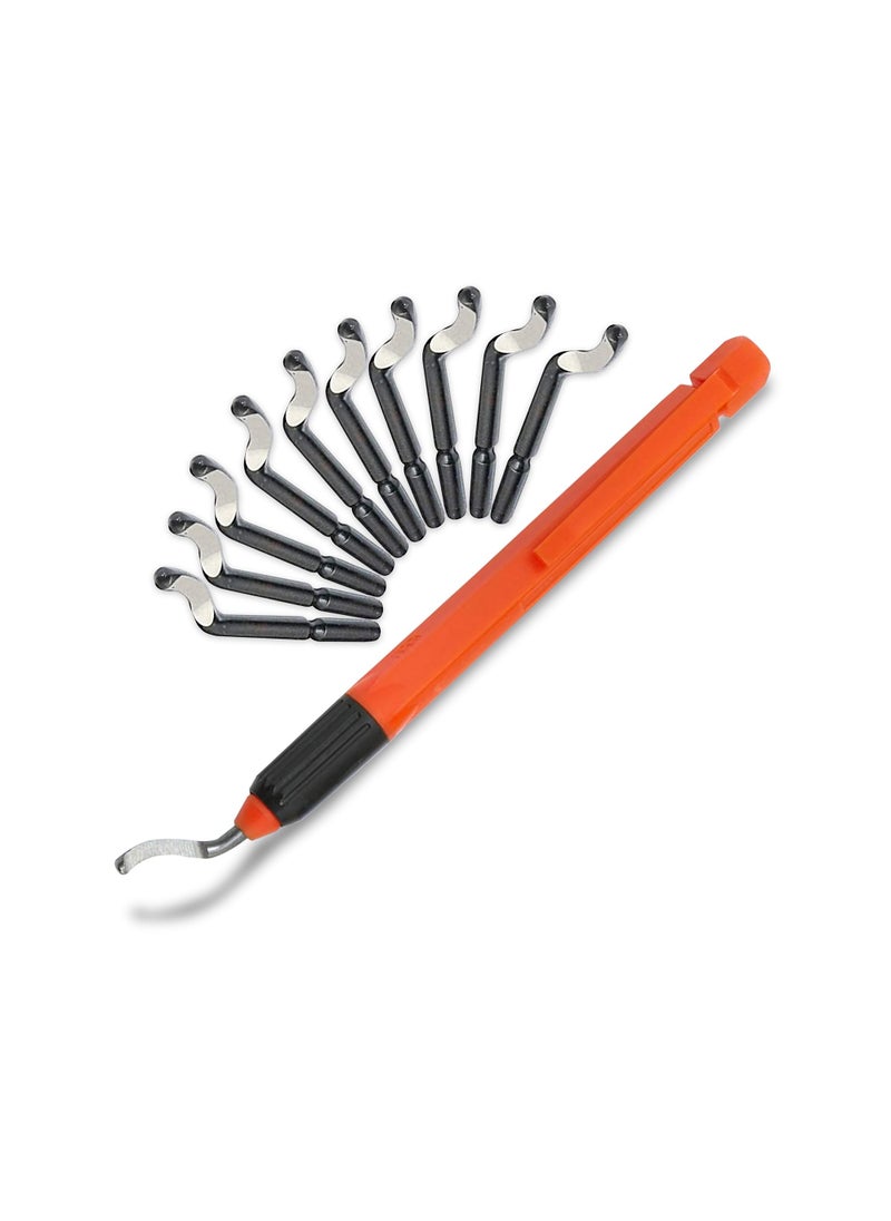 AFA Tooling Approved for Automotive AFA Tooling - Deburring Tool with 10 Extra High Speed Steel Swivel Blades - Works on Metal, Resin, PVC Pipes, Copper, Plastic and 3D Printed Edges - Plumbing & 3D Printing Burr Removal Reamer Tool  - Image 1