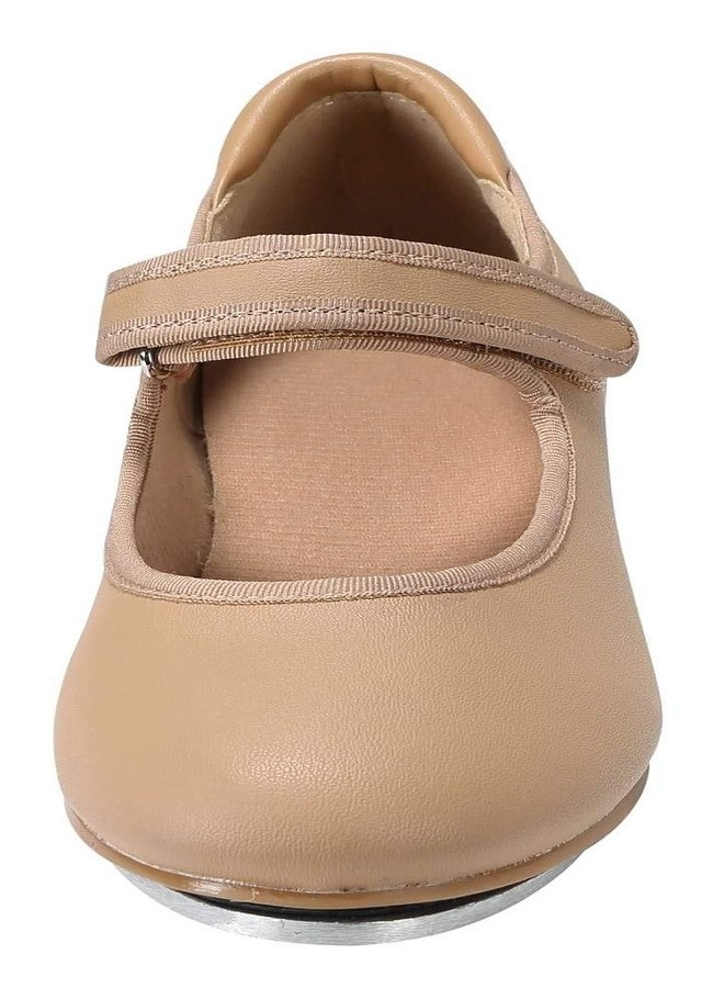 Linodes Patent Easy Strap Tap Shoe for Girls and Boys (Toddler/Little Kid/Big Kid)-Brown-13M-Little Kid - Image 2