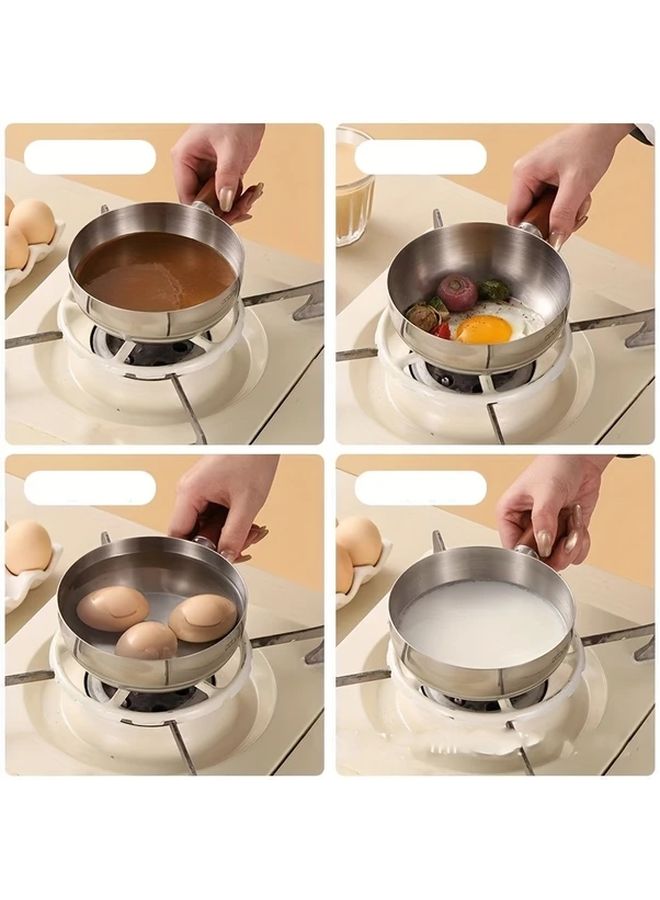 201 Stainless Steel Mini Pot With Walnut Handle For Noodles Frying - Image 1