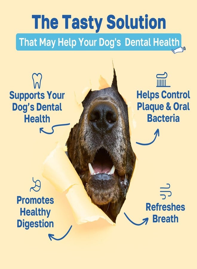 Happy Paws Dental Soft Chew, Dog Breath Freshener & Teeth Cleaning Treats, Oral Care Support for All Breeds, Sizes & Ages, Natural Spearmint Flavor, Organic & Non GMO (100 Chews) - Image 2