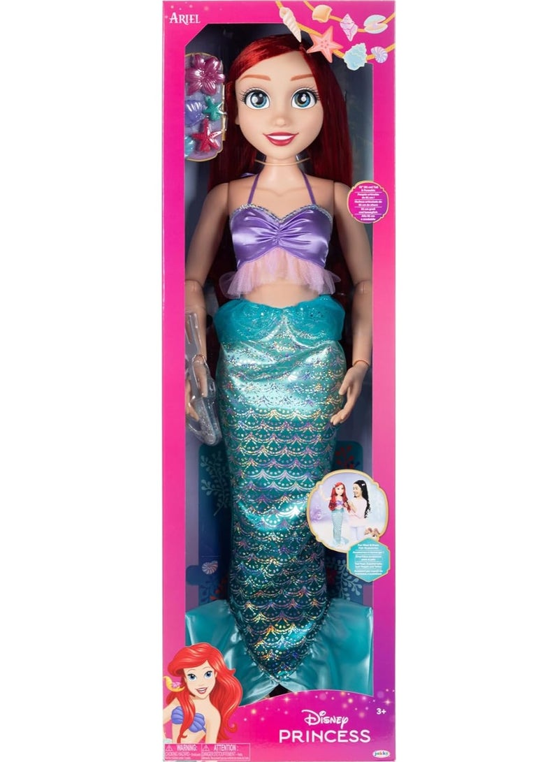 Disney Princess دمية الأميرة آرييل من ديزني للعب مع الملحقات 32 بوصة | دمية أزياء | حورية البحر | لعب تمثيلي | دمية تمثيل الأدوار | هدية للأطفال ومحبي الأميرات من ديزني! - Image 5