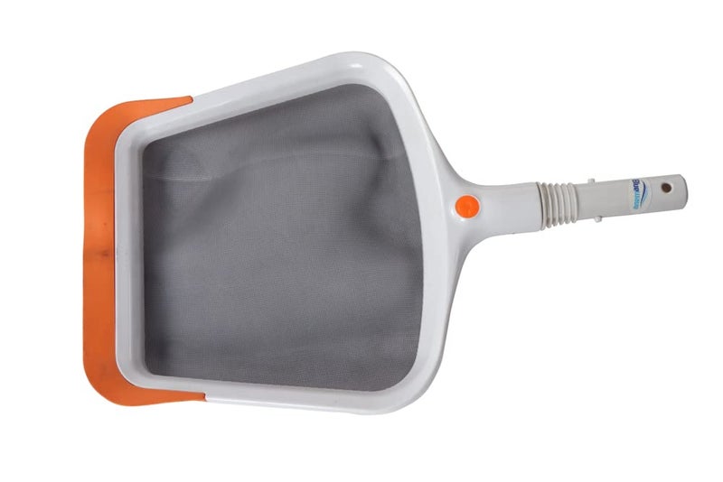 BlueWave Deep Leaf Net with PP Fine Mash Net Plastic Leaf Rake Mesh Net Skimmer Clean Swimming Pool Tool Leaf Skimmer Net Orange White - Image 2