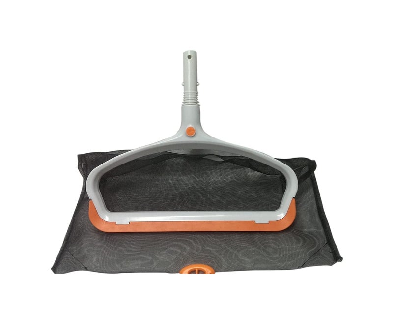 BlueWave Deep Leaf Net with PP Fine Mash Net Plastic Leaf Rake Mesh Net Skimmer Clean Swimming Pool Tool Leaf Skimmer Net Orange White - Image 5