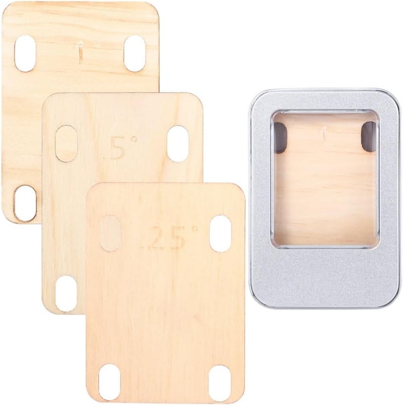 3 Pcs Maple Guitar Neck Shims, Adjustable 0.25°/0.5°/1° Shims For Bolt-On Guitars, With Tinplate Storage Box - Image 5