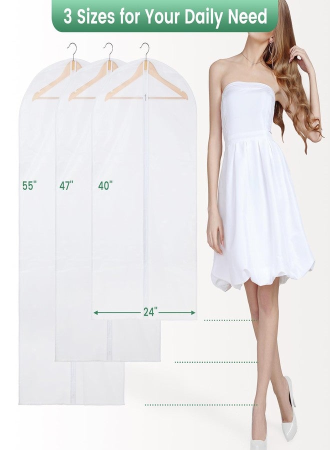 Carbrea Clear Garment Bag - 15 Packs Garment Bags for Hanging Clothes Dress Bag Suit Bags for Closet Storage Travel - 24" x 40"/47"/55" - Image 2