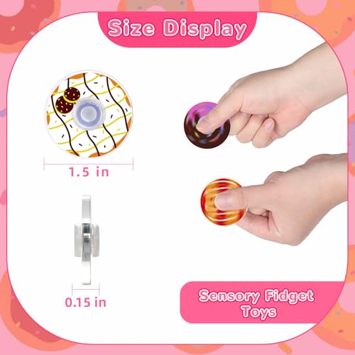 SCIONE 52 Pcs Donut Fidget Spinners Party Favors for Kids Bulk Small Fidget Toys for Kids Classroom Prizes Miniature Stress Relief Toy Birthday Goodie Bag Fillers Treasure Box Gifts - Image 5