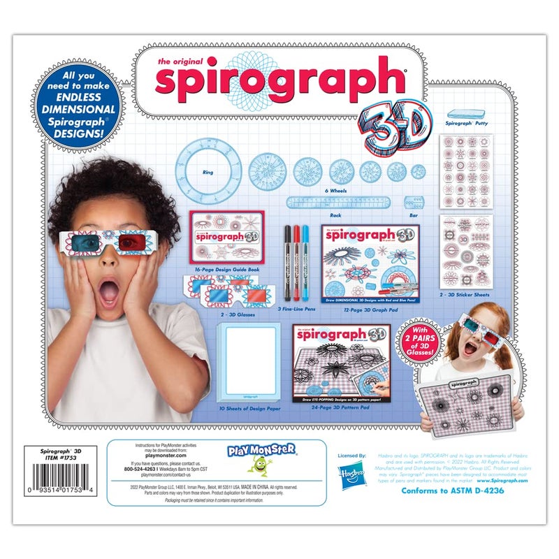 Spirograph 3D - The Classic Way to Make Amazing 3D Designs - See Your Designs Pop Off The Page! - Ages 8+ - Image 4