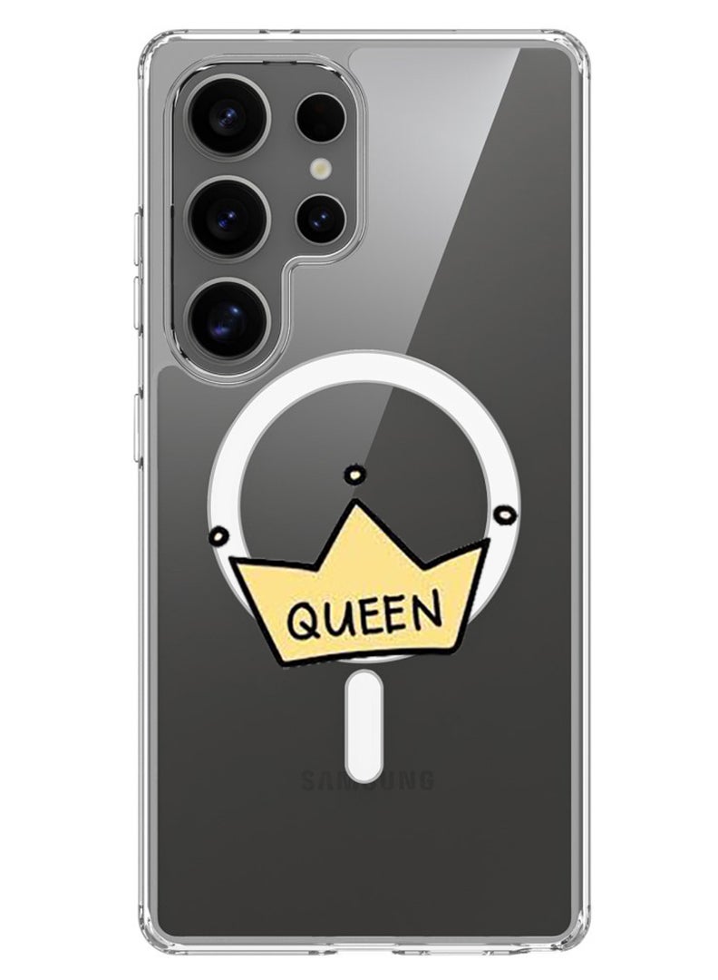 Theodor Magnetic Case for Samsung Galaxy S25 Ultra 6.9-inch Compatible with MagSafe Wireless Charging, Shockproof Phone Bumper Cover Queen crown - Image 1