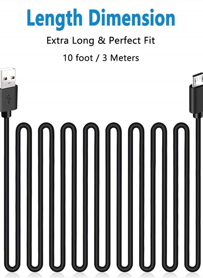 SIOCEN - 3Pack 10FT PS4 Charger Cord for Xbox One Controller,PS4 Charging Cable,Micro USB Cable for Xbox One S/X Slim Elite Controller,Playstation 4 Games,Dualshock 4 Controller Data Sync Cord - Image 1