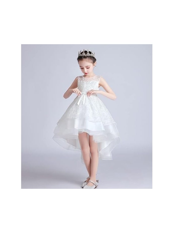 3D Embroidered Flowers Princess Lace Dress for Girls Birthday Party Prom Girl's Special Occasion Performances Host Evening Gown  - Image 2