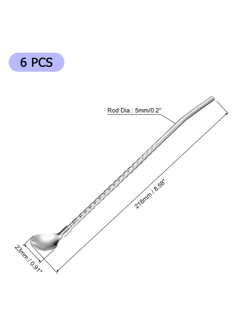 Stainless Steel Spoon Straws 6 Pcs Reusable Metal Long Handle Stirring Drinking Straws Spoon for Milkshake Cold Drinks Cocktail Iced Tea Spoon Straw (Silver) - pzsku/ZDDF7944863C63698C5C4Z/45/_/1739447349/c76e088b-13c0-40da-98e3-c4c6be904af1