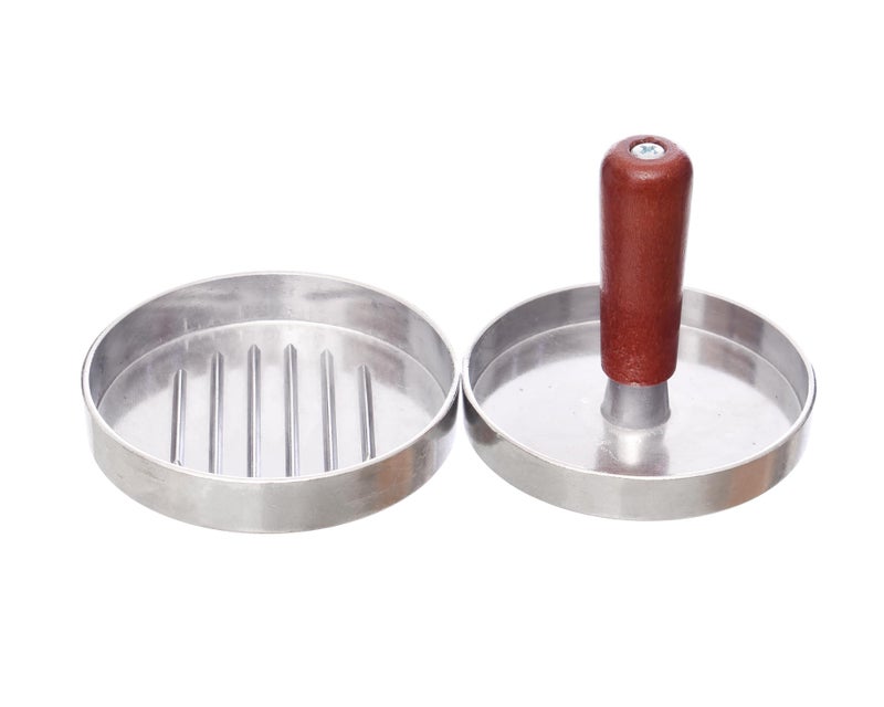 Generic Metal Small Burger Press With Wooden Handle Press Uniform Patties Quickly and Easily For Kitchen - Multicolor - Image 2