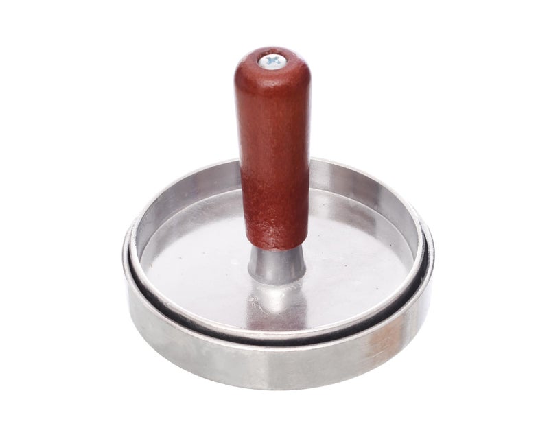 Generic Metal Small Burger Press With Wooden Handle Press Uniform Patties Quickly and Easily For Kitchen - Multicolor - Image 1