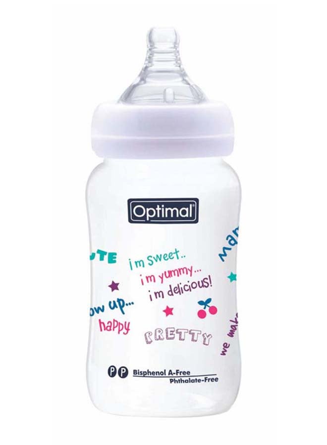 Optimal Wide Neck Feeding Bottle 240 ML, White - Image 2