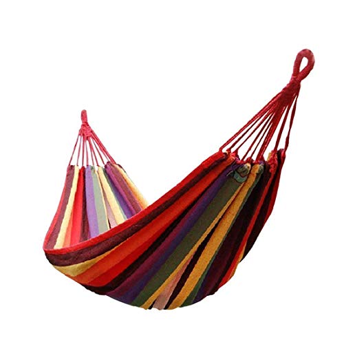 Swingzy Make in India Hammock Hanging Rope Swing-Comfort Durable Yard Striped Foldable Hanging Swing/Hanging Bed for Camping & Outdoor Activities, Indoor Backyards Single Person (197 cm x 80 cm, Red) - Image 2