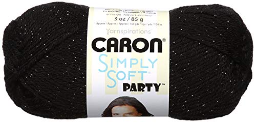Caron H97PAR-7 Simply Soft Party Yarn - Black Sparkle - Image 5