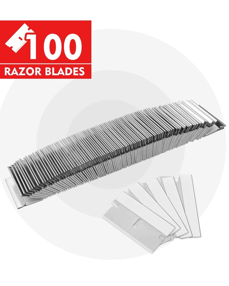 WORKPRO 100-Pack Single Razor Edge Blades, Industrial Scraper Razor Blades, High Carbon Steel One Edge Razor Blades - Image 5