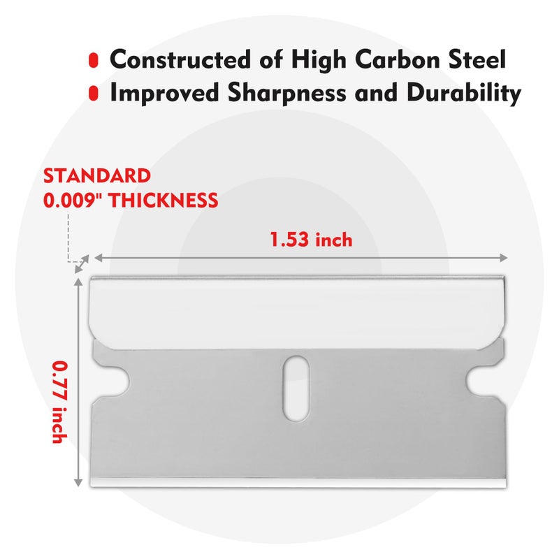 WORKPRO 100-Pack Single Razor Edge Blades, Industrial Scraper Razor Blades, High Carbon Steel One Edge Razor Blades - Image 2