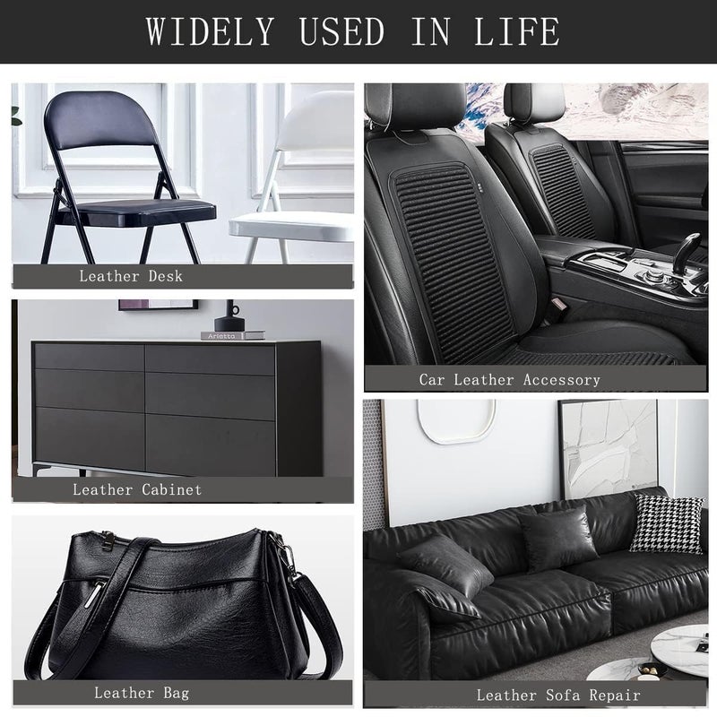 Foxelli Waterproof Adhesive Sheet For Genuine Leather Repair Patch 30x60cm For Sofa Repair Car Seats Jackets Durable Self-Adhesive Couches Furniture Bags Jackets Waterproof Diy Upholstery Tape Car (Black)  - Image 4
