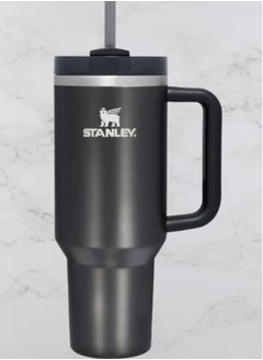 Stanley Quencher H2.0 FlowState Vacuum Insulated Tumbler – 40 oz Black Stainless Steel Travel Mug with Lid & Straw, Double-Walled Leakproof Design, Keeps Drinks Hot/Cold for Hours, Durable & Portable