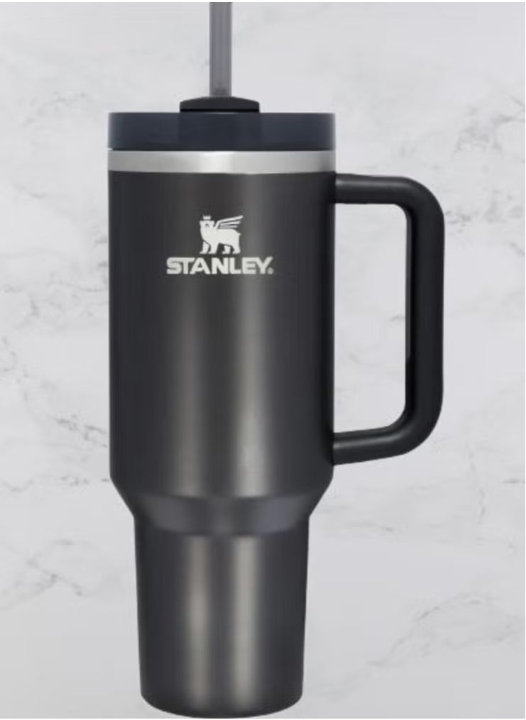 Stanley - Stanley Quencher H2.0 FlowState Vacuum Insulated Tumbler – 40 oz Black Stainless Steel Travel Mug with Lid & Straw, Double-Walled Leakproof Design, Keeps Drinks Hot/Cold for Hours, Durable & Portable - Image 1