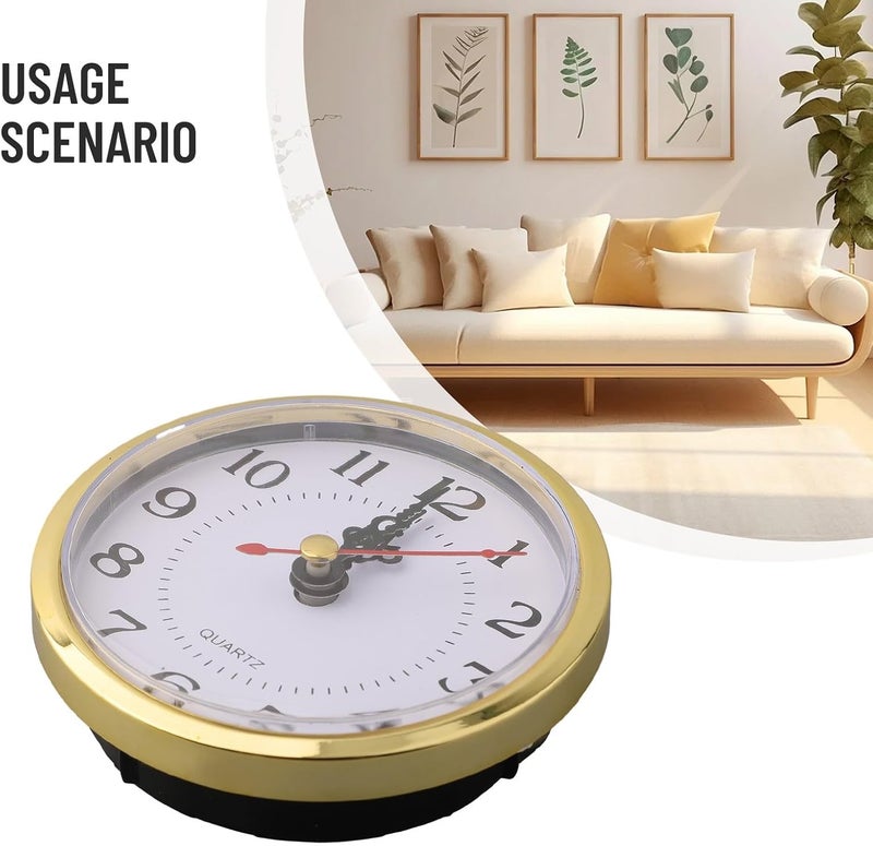 تصميم مطابق لسعودية بديل حركة ساعة كوارتز، إدراج ساعة كوارتز بأسلوب رجعي مع أرقام عربية، إطار ذهبي اللون، عدسة شفافة، وجه بديل لصنع وإصلاح الساعات (2.56 بوصة) بناء بسيط مطور تصميم بسيط متعدد الألوان - Image 2