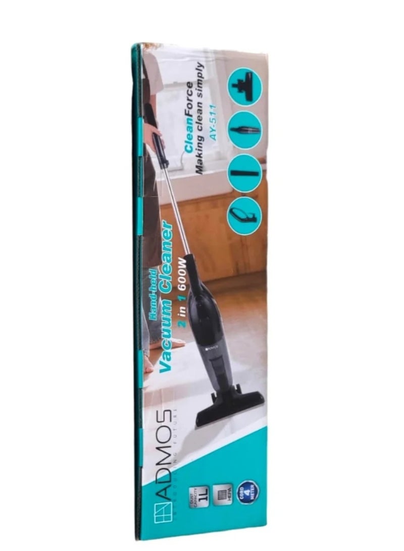 Admos Handheld 2 in 1 Vacuum With 600 Watt Power And 1 Liter Tank Capacity 4m Power Cord Powerful Suction - Image 3