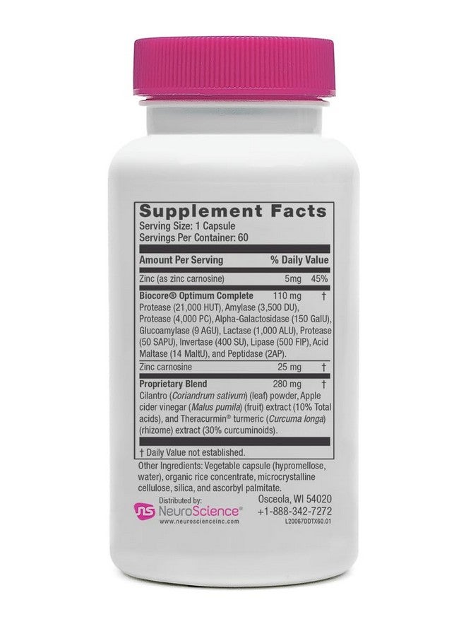 NeuroScience Digest DTX Gut Supplement with Digestive Enzymes for Men & Women + Apple Cider Vegar & Zinc Carnosine - Promote Healthy Gut Detox, Immune Support & Digestive Health (60 Capsules) - Image 2