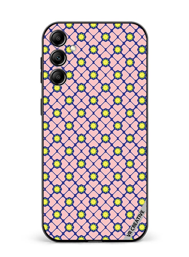 VR CREATIVE Protective Case Cover For Samsung Galaxy A14 5G/A14 Abstract Clover Leaves Geometric Retro Design Multicolour - Image 1