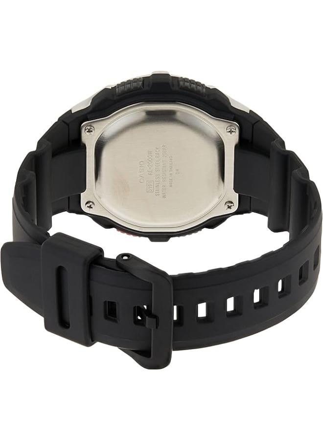 CASIO Men's Water Resistant Digital Watch AE-2000W-1BVDF - 52 mm - Black - Image 3